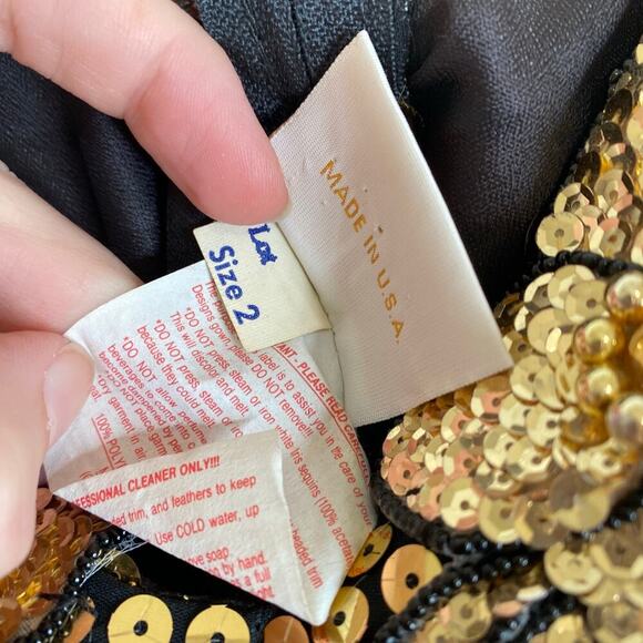 Vintage Gold Sequin Mini Dress - Picture 7 of 7